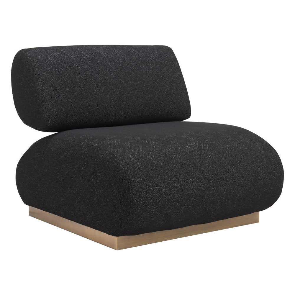 34" Black And Bronze Fabric And Upholstered Side Chair