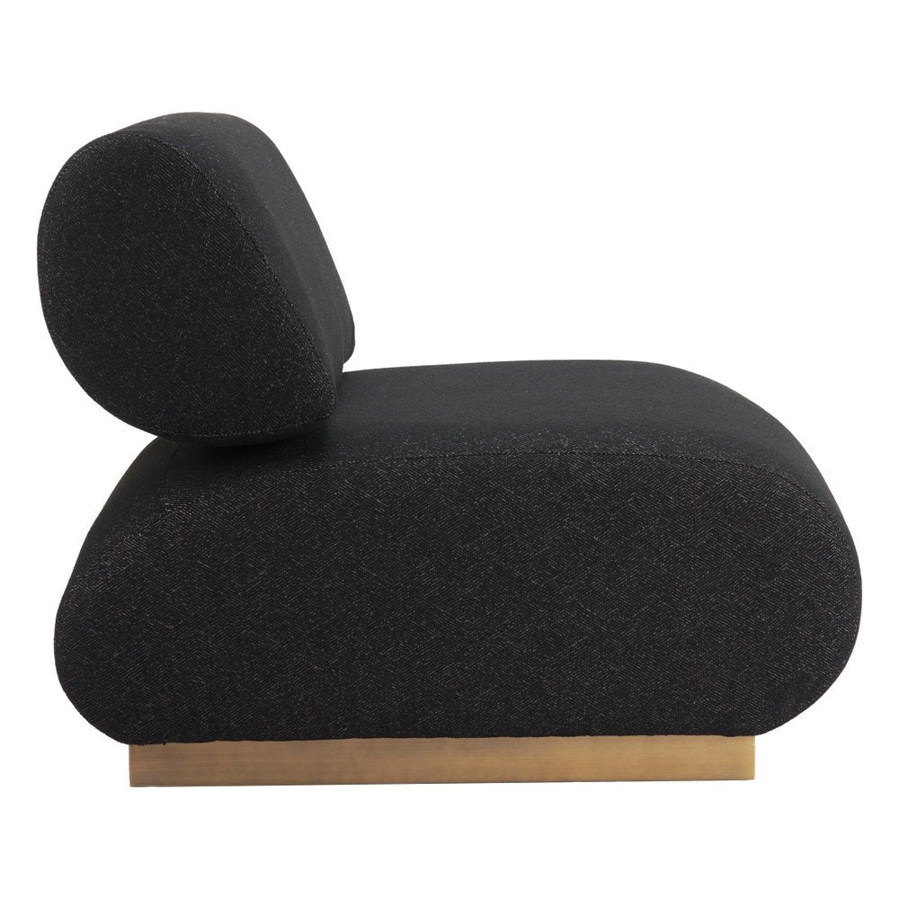 34" Black And Bronze Fabric And Upholstered Side Chair