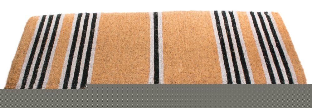 18" X 30" Brown and Black Coir Striped Outdoor Door Mat
