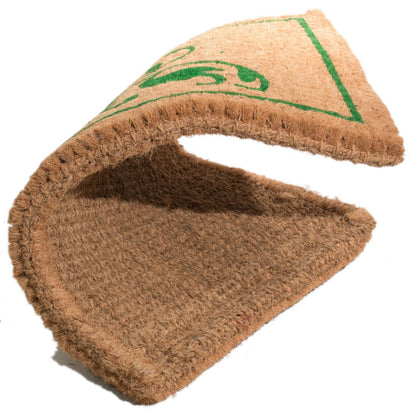 18" X 30" Brown and Green Coir Abstract Outdoor Door Mat
