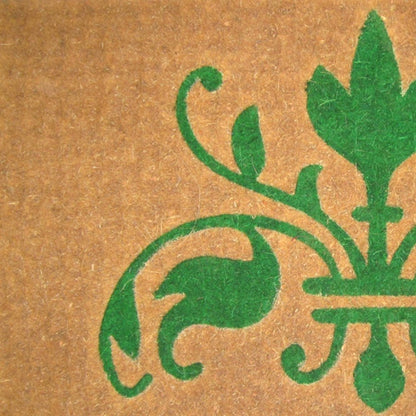 18" X 30" Brown and Green Coir Abstract Outdoor Door Mat