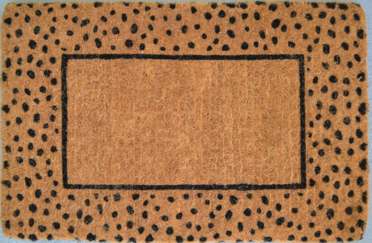 20" X 30" Brown and Black Coir Animal Print Outdoor Door Mat