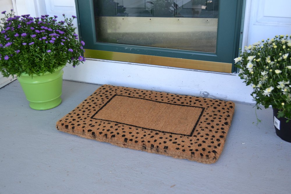 20" X 30" Brown and Black Coir Animal Print Outdoor Door Mat