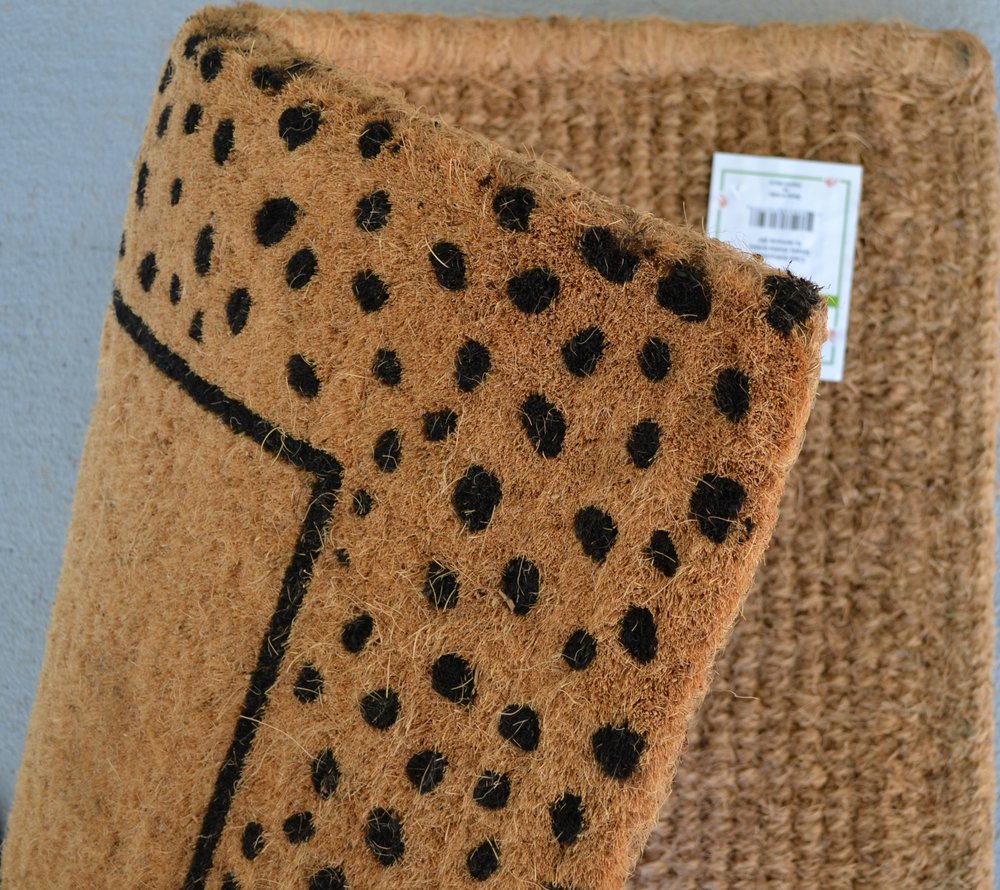 20" X 30" Brown and Black Coir Animal Print Outdoor Door Mat