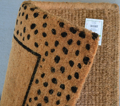 20" X 30" Brown and Black Coir Animal Print Outdoor Door Mat