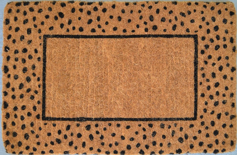 20" X 30" Brown and Black Coir Animal Print Outdoor Door Mat