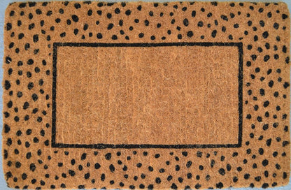 20" X 30" Brown and Black Coir Animal Print Outdoor Door Mat