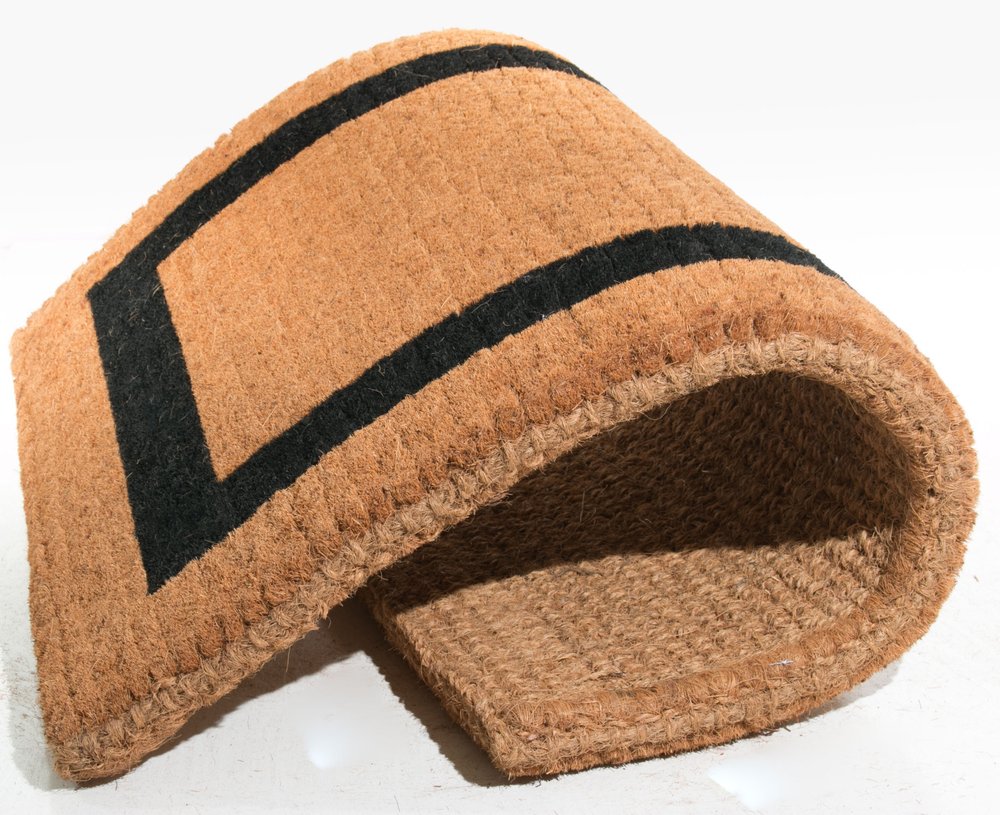 22" X 36" Brown and Black Coir Outdoor Door Mat