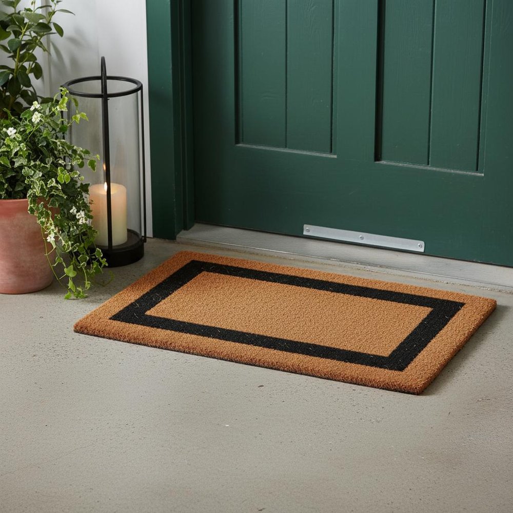 22" X 36" Brown and Black Coir Outdoor Door Mat