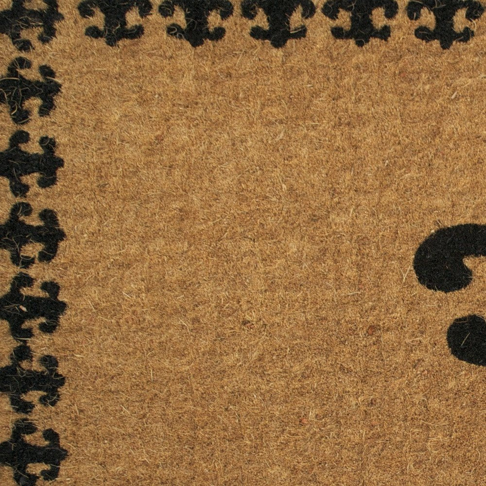 18" X 30" Brown and Black Coir Abstract Outdoor Door Mat