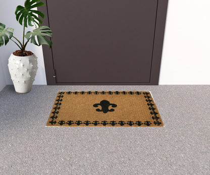 18" X 30" Brown and Black Coir Abstract Outdoor Door Mat