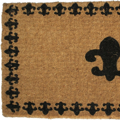 18" X 30" Brown and Black Coir Abstract Outdoor Door Mat