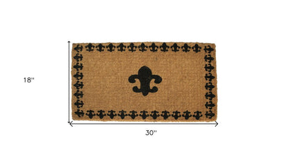 18" X 30" Brown and Black Coir Abstract Outdoor Door Mat