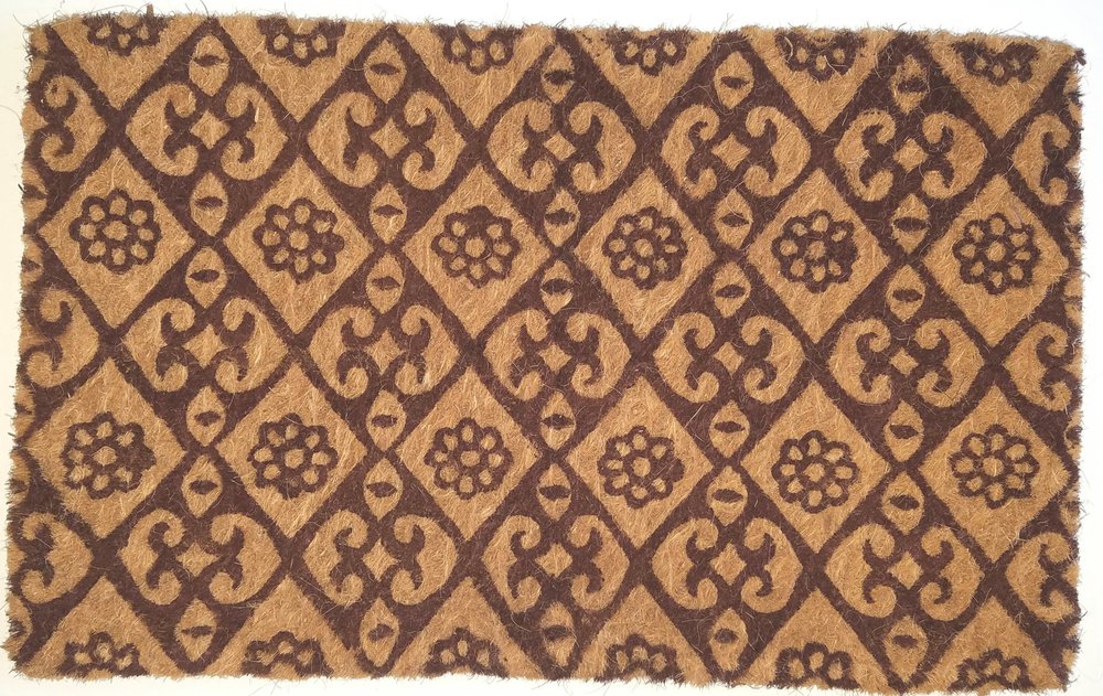 18" X 30" Brown Coir Floral Outdoor Door Mat