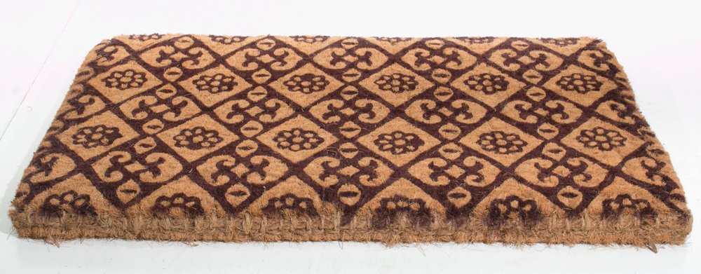 18" X 30" Brown Coir Floral Outdoor Door Mat