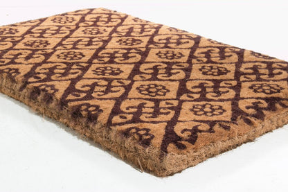 18" X 30" Brown Coir Floral Outdoor Door Mat