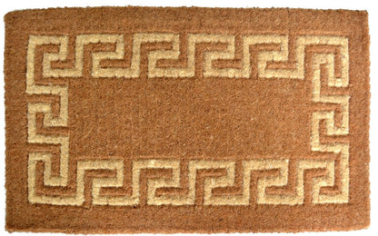 36" X 60" Brown Coir Greek Key Outdoor Door Mat