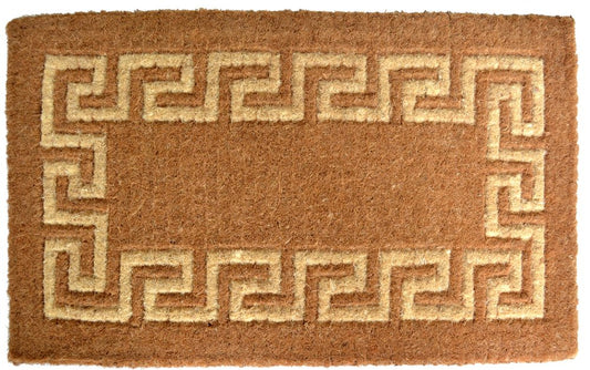 36" X 60" Brown Coir Greek Key Outdoor Door Mat