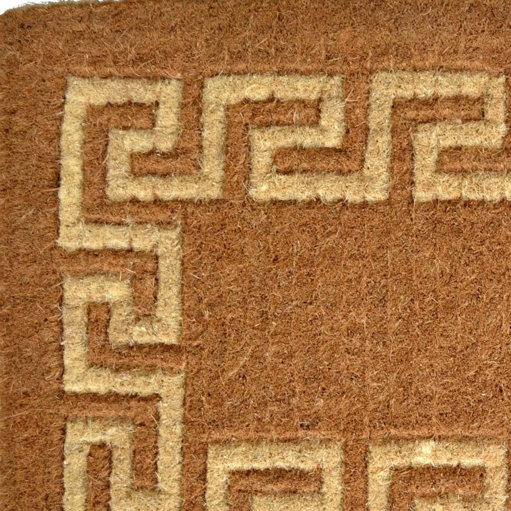 36" X 60" Brown Coir Greek Key Outdoor Door Mat