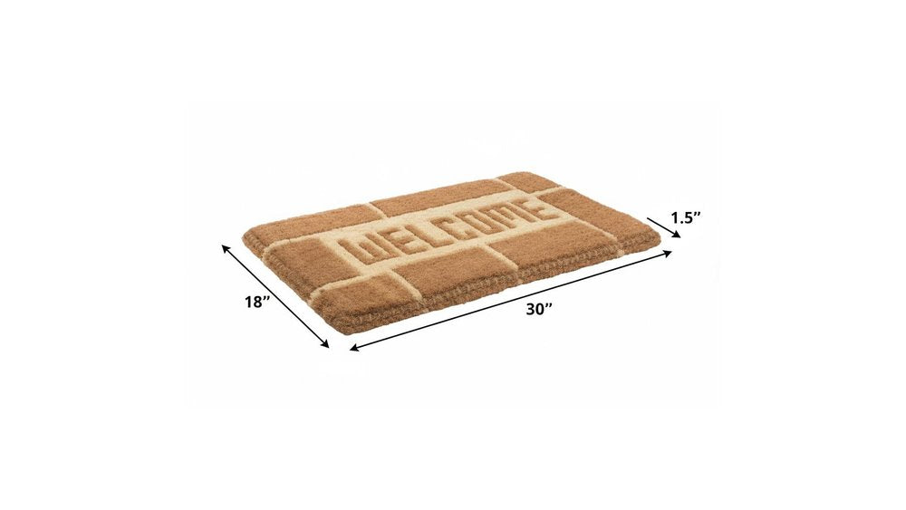 18" X 30" Brown Coir Welcome Outdoor Door Mat