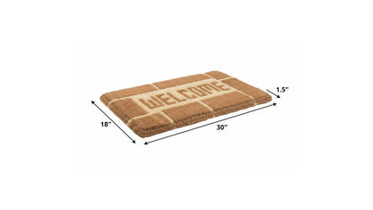 18" X 30" Brown Coir Welcome Outdoor Door Mat