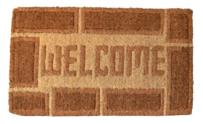 18" X 30" Brown Coir Welcome Outdoor Door Mat
