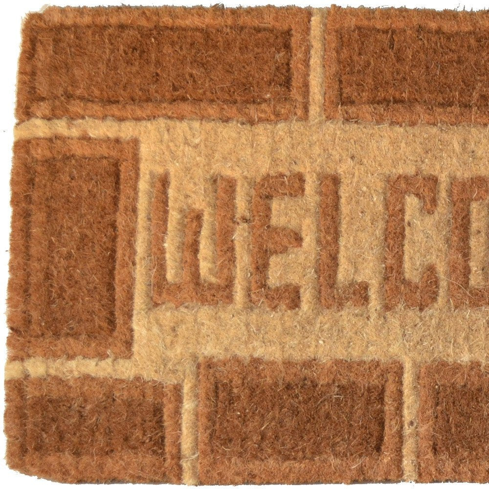 18" X 30" Brown Coir Welcome Outdoor Door Mat