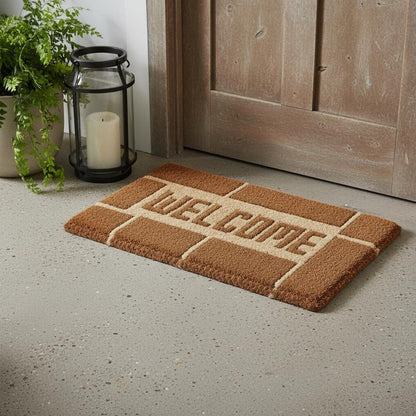 18" X 30" Brown Coir Welcome Outdoor Door Mat