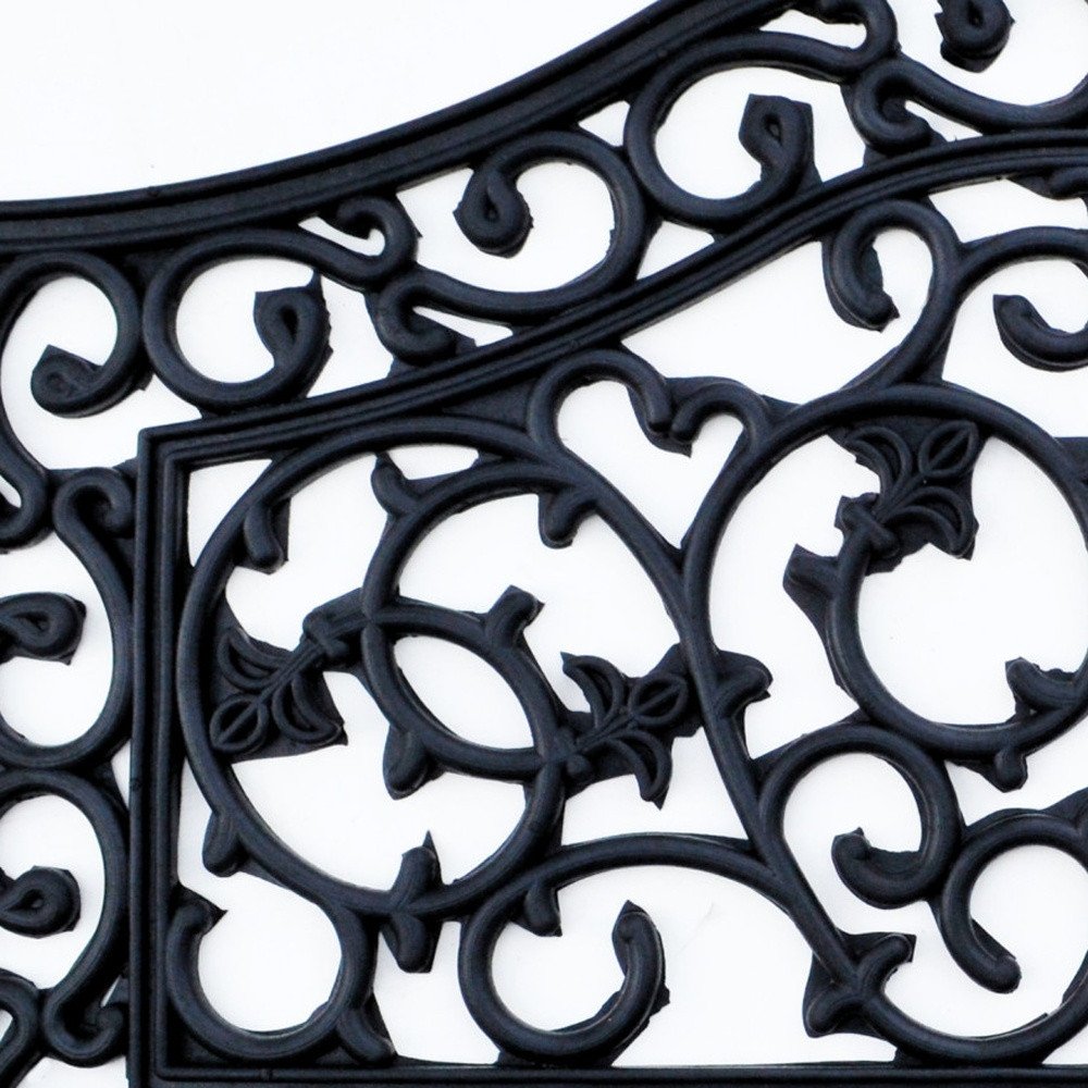 18" X 30" Black Rubber Outdoor Door Mat