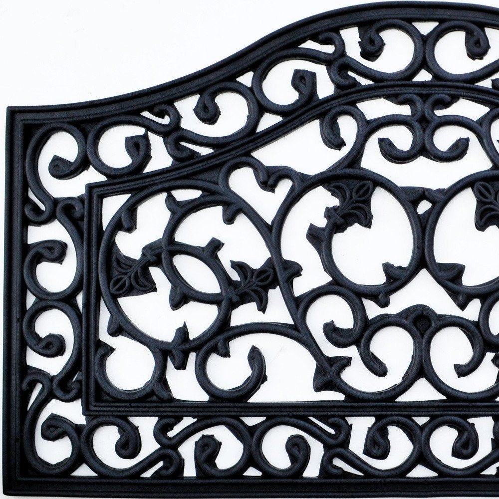18" X 30" Black Rubber Outdoor Door Mat