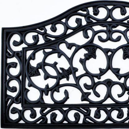 18" X 30" Black Rubber Outdoor Door Mat