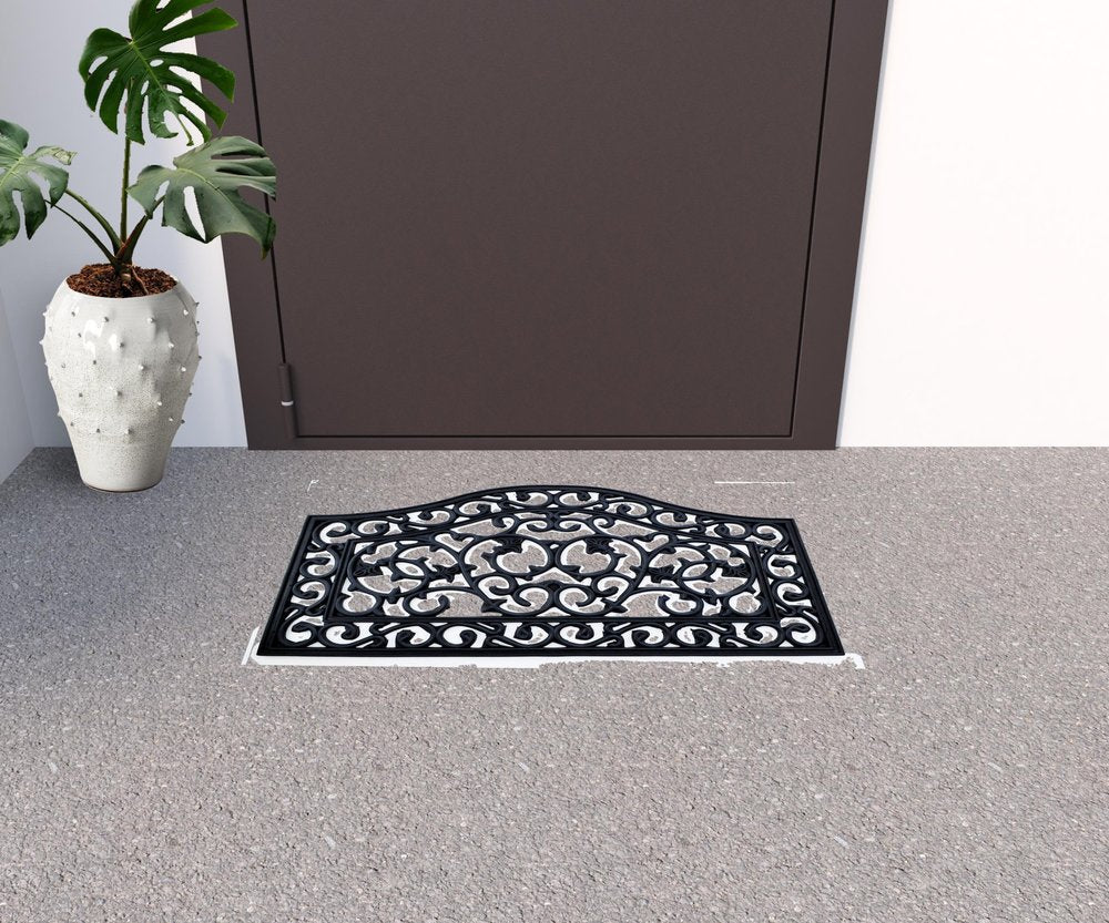 18" X 30" Black Rubber Outdoor Door Mat