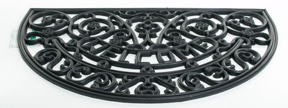 18" X 30" Black Rubber Welcome Outdoor Semi Circle Door Mat