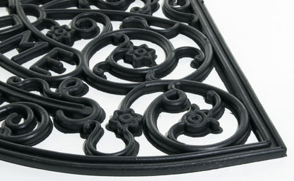 18" X 30" Black Rubber Welcome Outdoor Semi Circle Door Mat