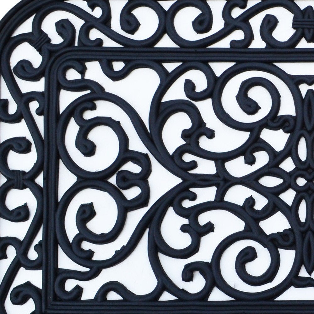 18" X 30" Black Rubber Outdoor Door Mat