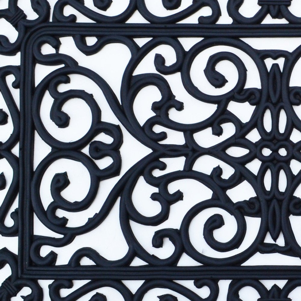 18" X 30" Black Rubber Outdoor Door Mat