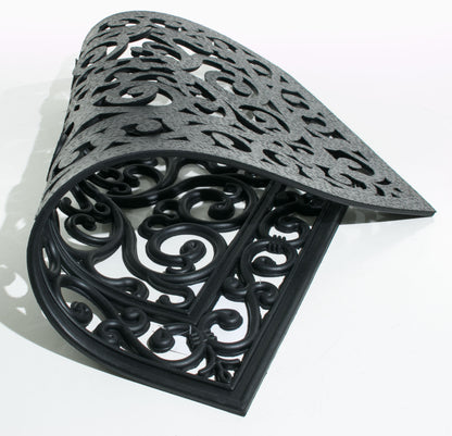 18" X 30" Black Rubber Outdoor Door Mat