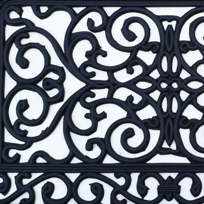 18" X 30" Black Rubber Outdoor Door Mat