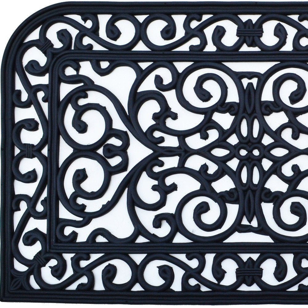 18" X 30" Black Rubber Outdoor Door Mat
