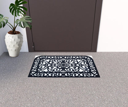 18" X 30" Black Rubber Outdoor Door Mat