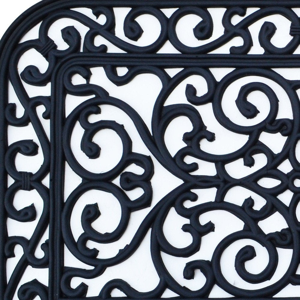 18" X 30" Black Rubber Outdoor Door Mat