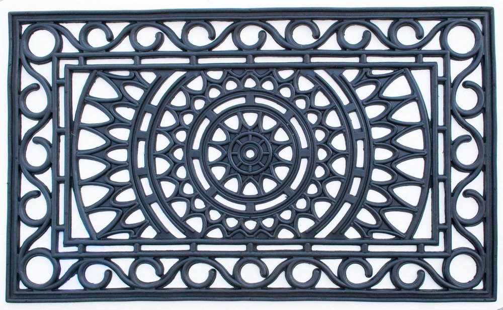 18" X 30" Black Rubber Outdoor Door Mat