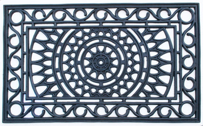 18" X 30" Black Rubber Outdoor Door Mat
