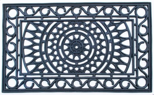 18" X 30" Black Rubber Outdoor Door Mat