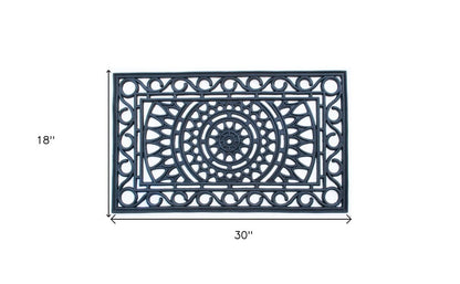 18" X 30" Black Rubber Outdoor Door Mat