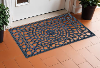 18" X 30" Black Rubber Outdoor Door Mat