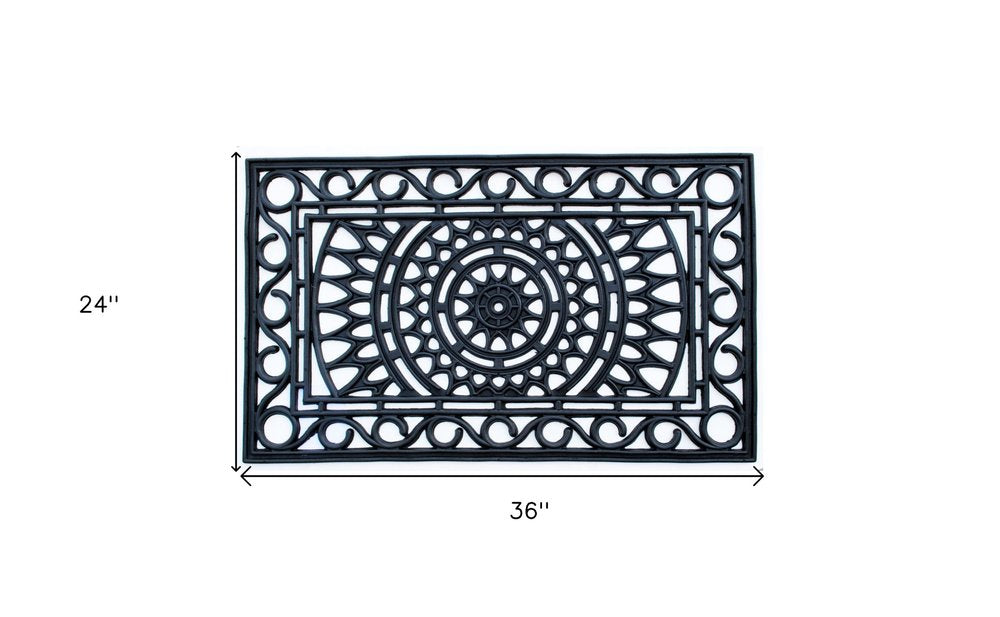 24" X 36" Black Rubber Outdoor Door Mat