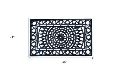 24" X 36" Black Rubber Outdoor Door Mat