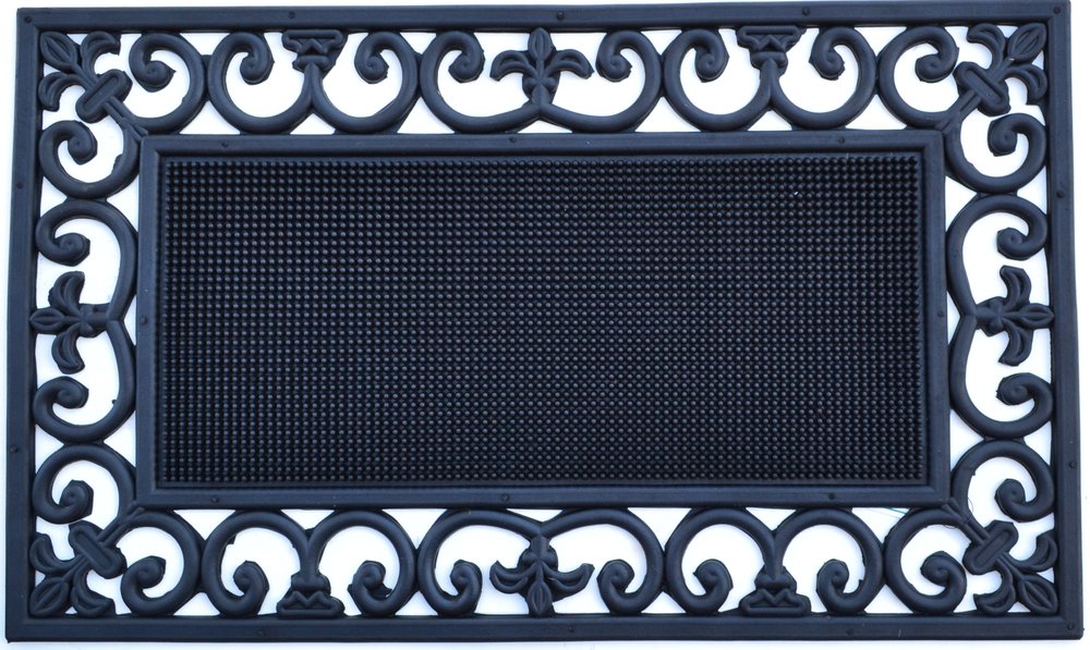 18" X 30" Black Rubber Outdoor Door Mat