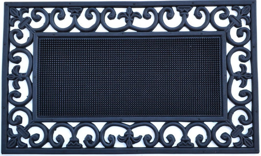 18" X 30" Black Rubber Outdoor Door Mat